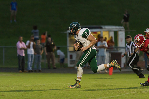 Remington Stanley catches pass above Bradley Lythgoe then goes i