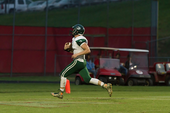 Remington Stanley catches pass above Bradley Lythgoe then goes i