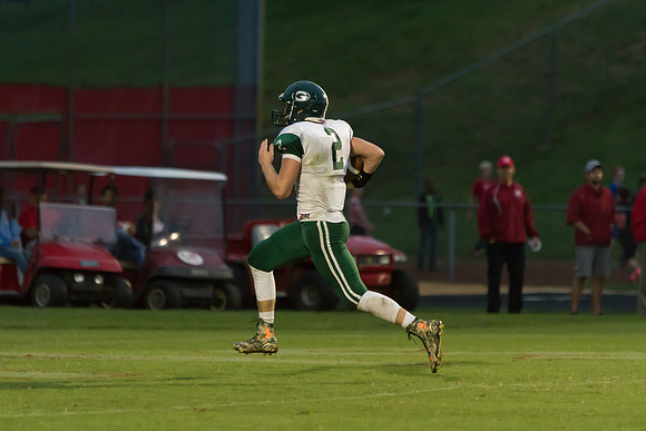 Remington Stanley catches pass above Bradley Lythgoe then goes i